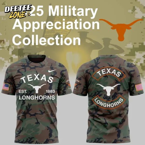 Texas Longhorns football 2025 Military Appreciation T-Shirt