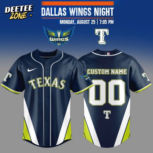 Texas Rangers x Dallas Wings Night Game Custom Baseball Jersey