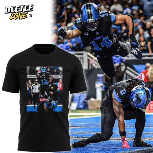 Detroit Lions Amon-Ra St. Brown Jahmyr Gibbs Superman x Spider-Man Celly Tee – Limited Edition