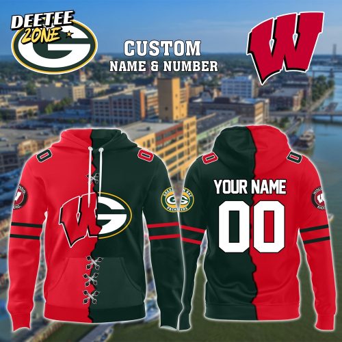 Green Bay Packers x Wisconsin Badgers Personalized Custom Hoodie-3D Unisex Hoodie
