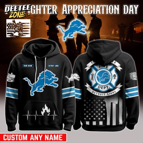 Limited Edition Detroit Lions x Firefighter Appreciation Honor Hoodie-3D Unisex Hoodie