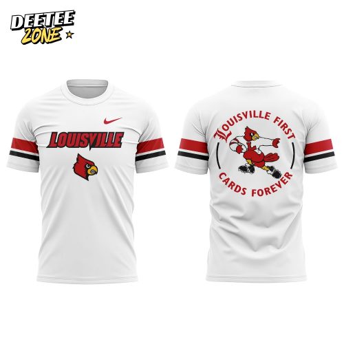 Louisville Football “Louisville First, Cards Forever” White Uniform 2025 Combo Shirt