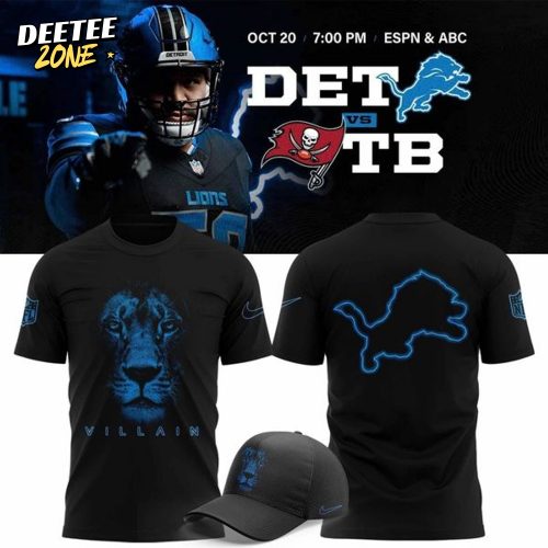 Men’s Nike Black Detroit Lions 2025 VILLAIN T-shirt