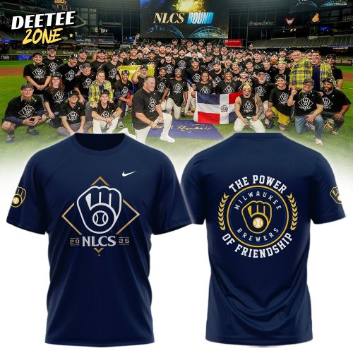 Milwaukee Brewers 2025 National League Division Series Champions Locker Room Navy Tee