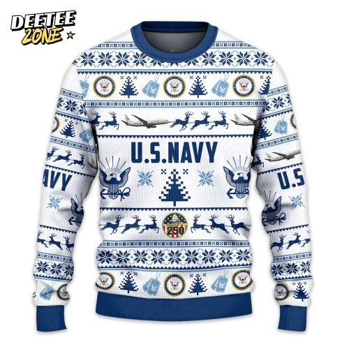 US NAVY 250th Years Of Service All-over Sweater