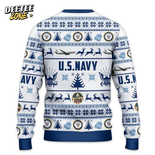 US NAVY 250th Years Of Service All-over Sweater