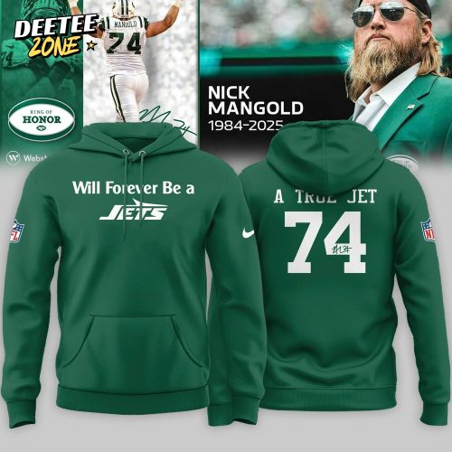 74″ A True Jet Nick Mangold Limited Edition 2025 Special Hoodie