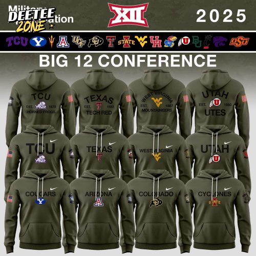 Big 12 Conference Teams 2025 Military Appreciation Limited Edition Hoodie