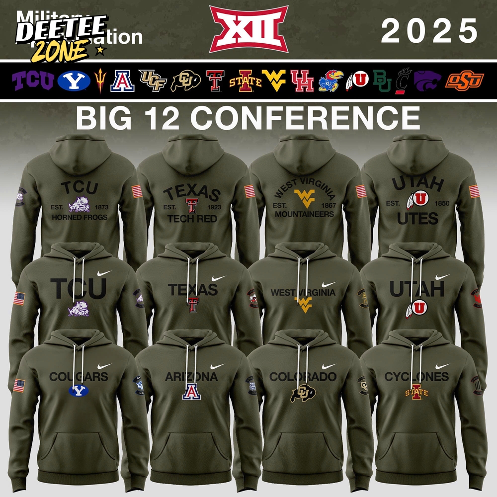 Big 12 Conference Teams 2025 Military Appreciation Limited Edition Hoodie Big 12 Conference Teams 2025 Military Appreciation Limited Edition Hoodie