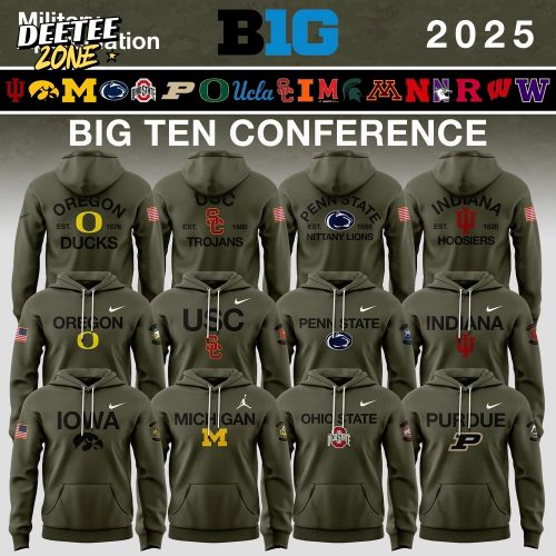 Big Ten Conference Teams 2025 Military Appreciation Limited Edition Hoodie