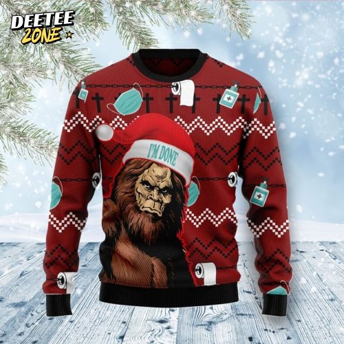 Bigfoot Done Ugly Christmas Sweater
