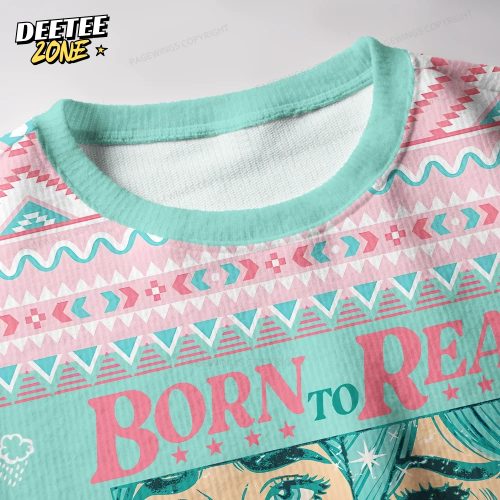 Born To Read Forced To Work Unisex Ugly Knit Christmas Sweater