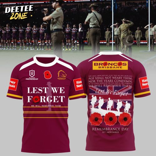 Brisbane Broncos Lest We Forget Limited Edition Shirt