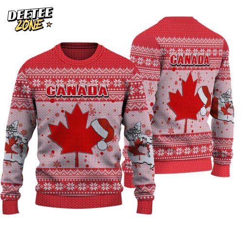 Canada Christmas Knitted Sweater