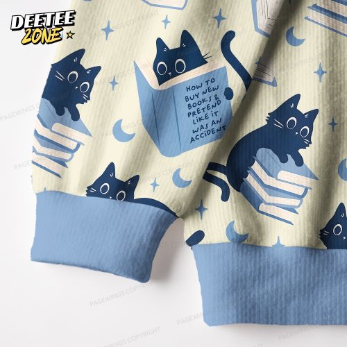 Cat Reading Unisex Ugly Knit Christmas Sweater