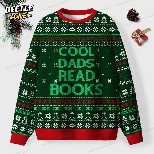 Cool Dads Read Books Unisex Ugly Knit Christmas Sweater