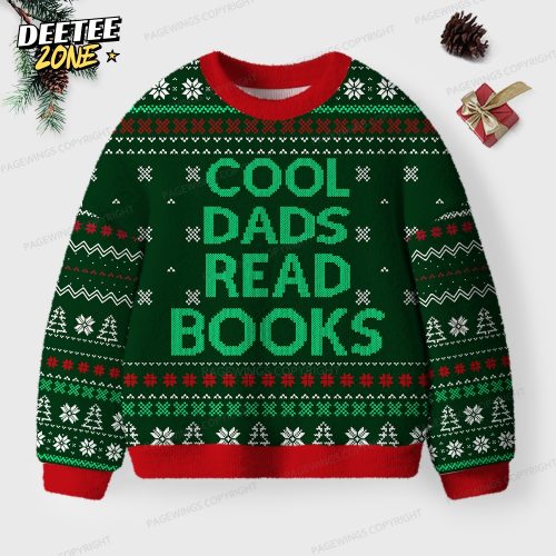 Cool Dads Read Books Unisex Ugly Knit Christmas Sweater