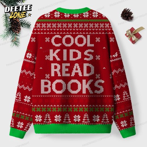 Cool Kids Read Books Unisex Ugly Knit Christmas Sweater