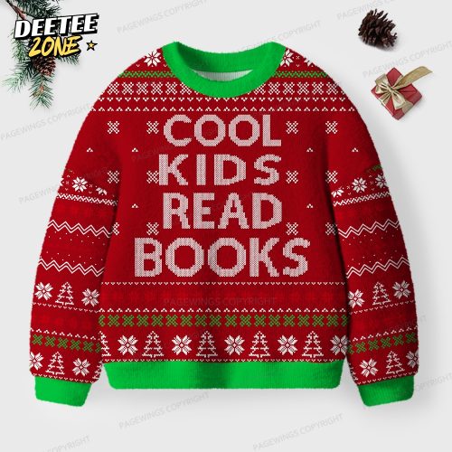 Cool Kids Read Books Unisex Ugly Knit Christmas Sweater