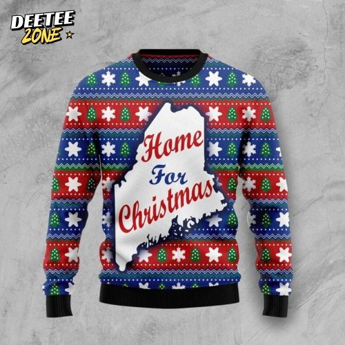 Home For Christmas Maine Ugly Christmas Sweater