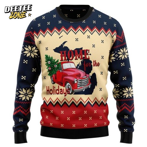 Home For The Holidays Michigan Ugly Christmas Sweater