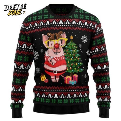 Pig Gorgeous Reindeer Ugly Christmas Sweater