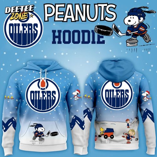 Edmonton Oilers x Peanuts Hoodie Christmas Limited Edition-3D Unisex Hoodie