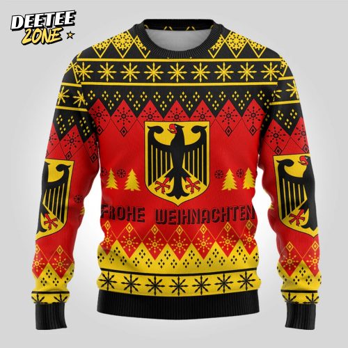 Germany Christmas Frohe Weihnachten Ugly Pattern Sweatshirt
