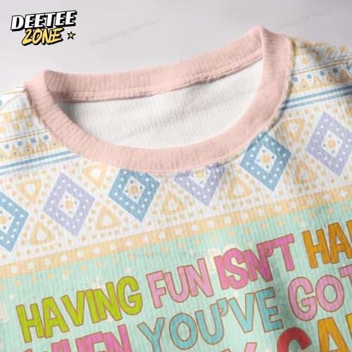 Having Fun Isn’t Hard When You’ve Got A Library Card Unisex Ugly Knit Christmas Sweater