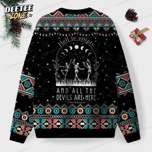 Hell Is Empty And All The Devils Are Here Unisex Ugly Knit Christmas Sweater