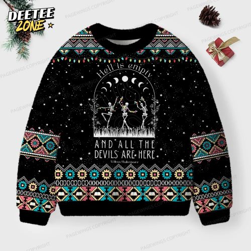 Hell Is Empty And All The Devils Are Here Unisex Ugly Knit Christmas Sweater
