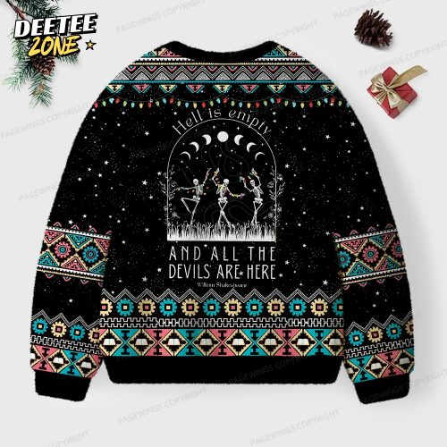 Hell Is Empty And All The Devils Are Here Unisex Ugly Knit Christmas Sweater