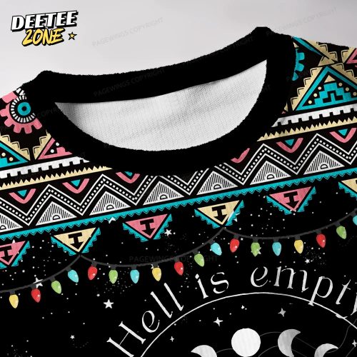 Hell Is Empty And All The Devils Are Here Unisex Ugly Knit Christmas Sweater