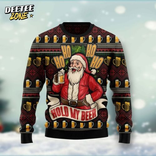 Ho Ho Hold My Beer Ugly Christmas Sweater