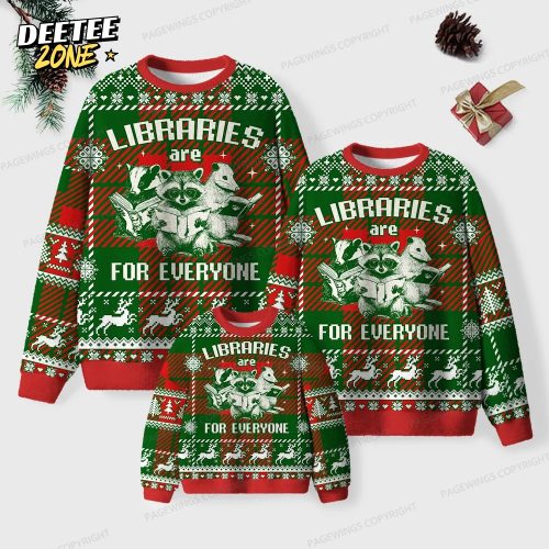 Libraries Are For Everyone Unisex Ugly Knit Christmas Sweater