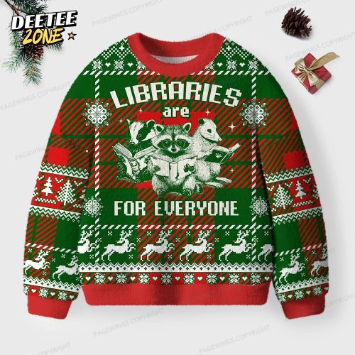 Libraries Are For Everyone Unisex Ugly Knit Christmas Sweater