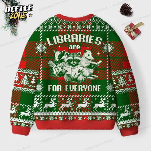 Libraries Are For Everyone Unisex Ugly Knit Christmas Sweater