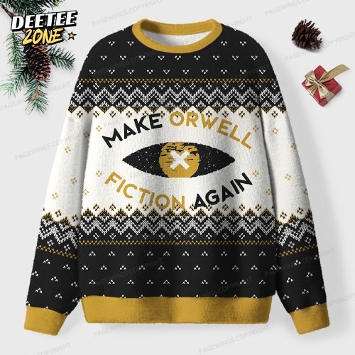 Make Orwell Fiction Again Unisex Ugly Knit Christmas Sweater