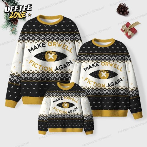 Make Orwell Fiction Again Unisex Ugly Knit Christmas Sweater