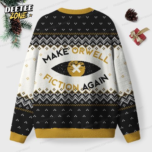 Make Orwell Fiction Again Unisex Ugly Knit Christmas Sweater