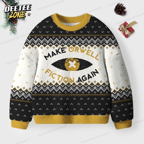Make Orwell Fiction Again Unisex Ugly Knit Christmas Sweater