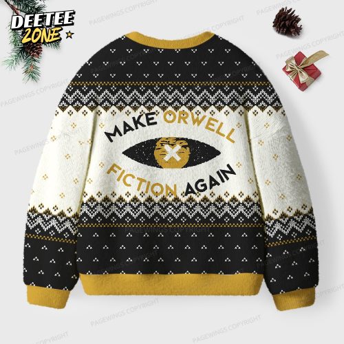 Make Orwell Fiction Again Unisex Ugly Knit Christmas Sweater