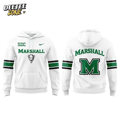 Marshall Football White Uniform. In The Mountains Combo Hoodie