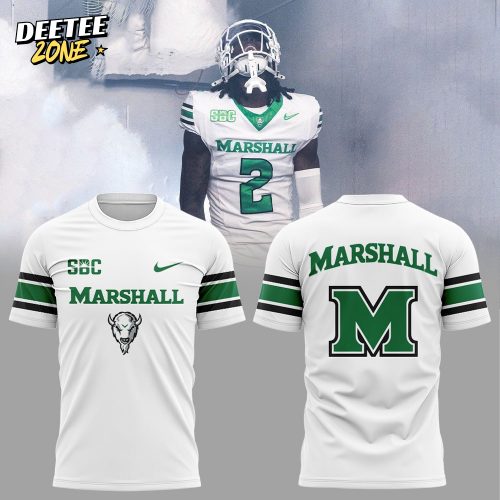 Marshall Football White Uniform. In The Mountains Combo Shirt