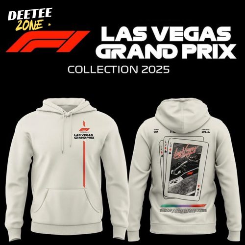 Men’s Cream Formula 1 2025 Las Vegas Grand Prix Three of a Kind Hoodie