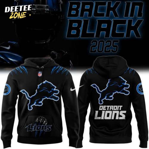 Men’s Nike Back In Black Detroit Lions 2025 Hoodie(V7)