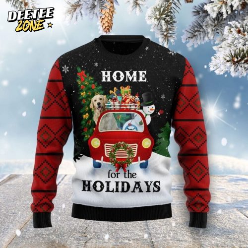 Merry Christmas Golden Retriever And Snowman Ugly Christmas Sweater