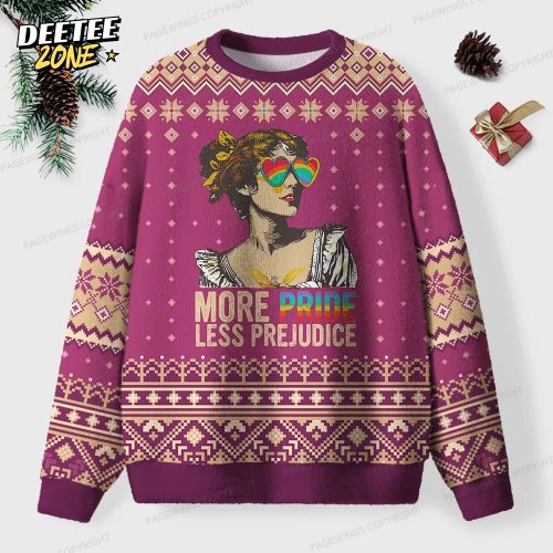 More Pride Less Prejudice Unisex Ugly Knit Christmas Sweater