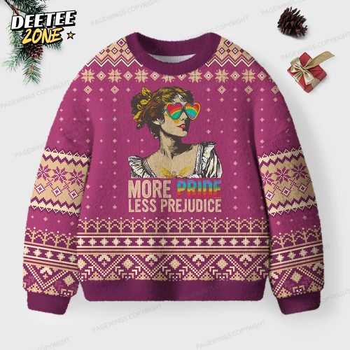 More Pride Less Prejudice Unisex Ugly Knit Christmas Sweater