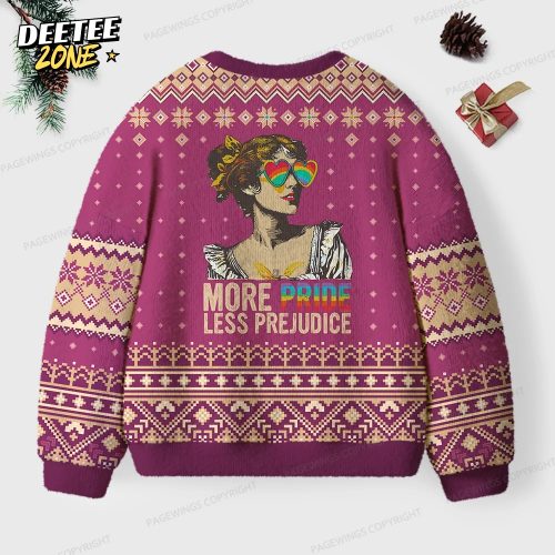 More Pride Less Prejudice Unisex Ugly Knit Christmas Sweater